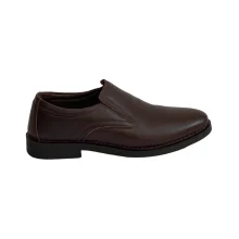 کفش مردانه طبی بی بند تمام چرم مدل يومو2 Yomo2 برند آراد Arad رنگ قهوه ای