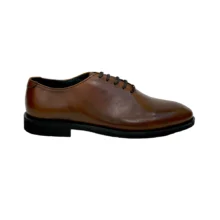 کفش مردانه مجلسی اداری بندی يک تکه تمام چرم مدل 1013 برند گارنر Garner رنگ عسلی