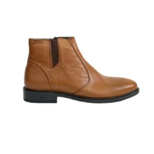 کفش مردانه بوت زيپی رو ساده کلاسيک تمام چرم مدل ريچمند Richmond برند گارنر Garner رنگ عسلی