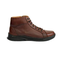 کفش مردانه بوت اسپرت تمام چرم مدل مارک Mark برند گارنر Garner رنگ عسلی دست رنگ