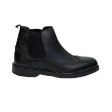 کفش مردانه بوت هشترک کژوال تمام چرم مدل پولو polo برند جی سی Jc رنگ مشکی