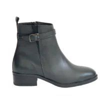 کفش زنانه بوت کلاسيک تمام چرم مدل 1164 زيپی پاشنه دار برند دريچی Derici رنگ مشکی