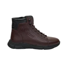 کفش زنانه بوت اسپرت تمام چرم مدل S6 برند شمس Shams رنگ زرشکی