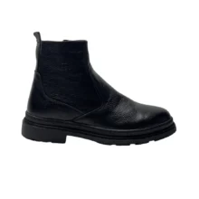 کفش مردانه بوت زيپی اسپرت تمام چرم مدل 2078 برند مادو Mado رنگ مشکی