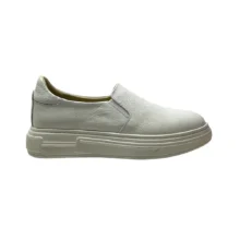 کفش زنانه ونس بدون بند تمام چرم مدل انديا Andia برند گارنر Garner رنگ سفيد