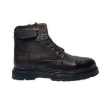 کفش مردانه نيم بوت تمام چرم اسپرت بند و زيپ مدل تونالی Tonali برند مارس Mars رنگ عسلی دست رنگ