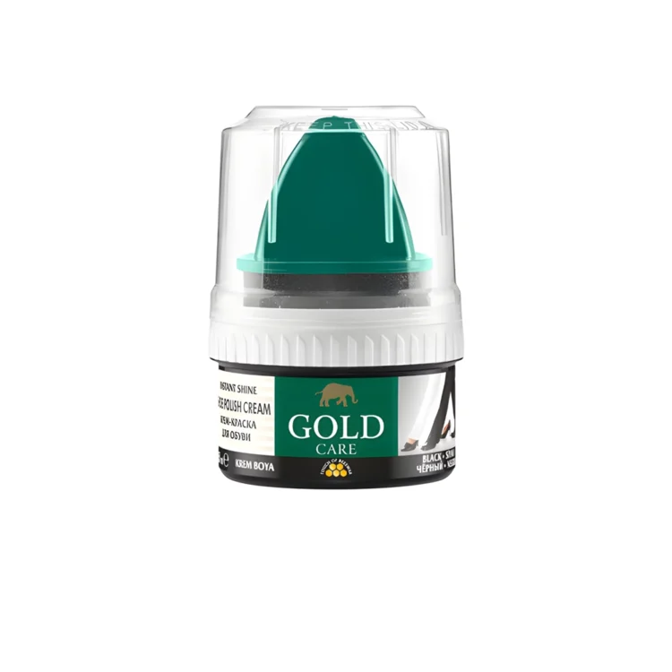 واکس مناسب کفش چرم برند گلد کر Gold Care ساخت ترکيه رنگ مشکی 50 ميل